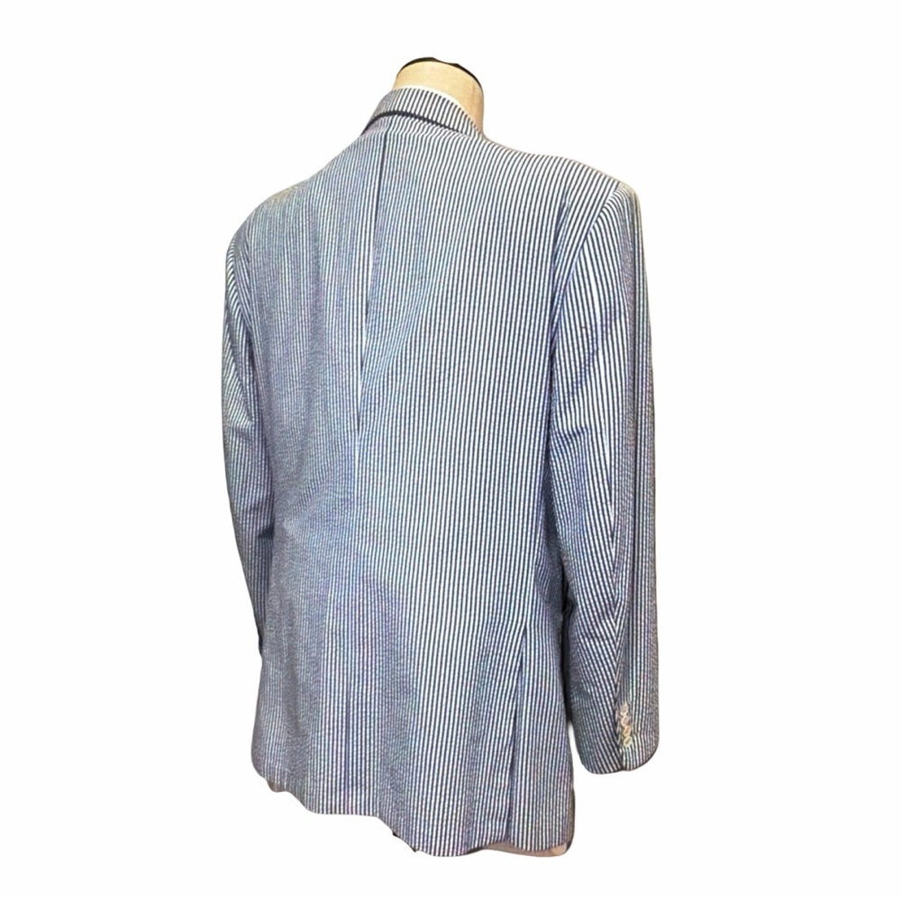 Alan NY Men’s Blue White Seersucker Suit | Summer Classic | Southern Charm - Picture 3 of 15